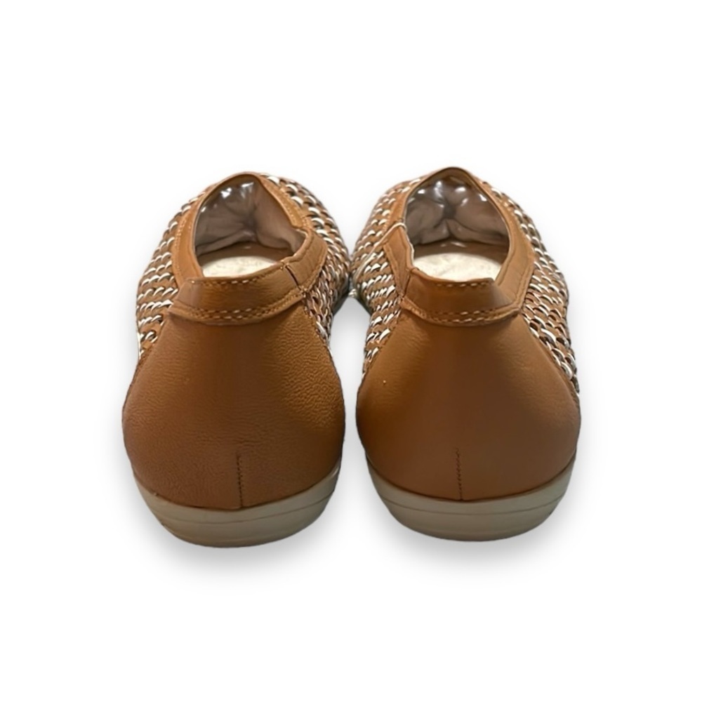Cliffs White Mountain Leather Flats Faylie Cognac and White Women's Size 10M - Picture 4 of 7